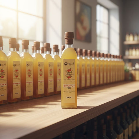 خل تفاح عضوي غير مصفي يحتوي علي بكتيريا الأم